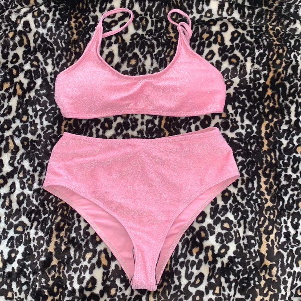 shein brand high waisted glitter bikini never worn
